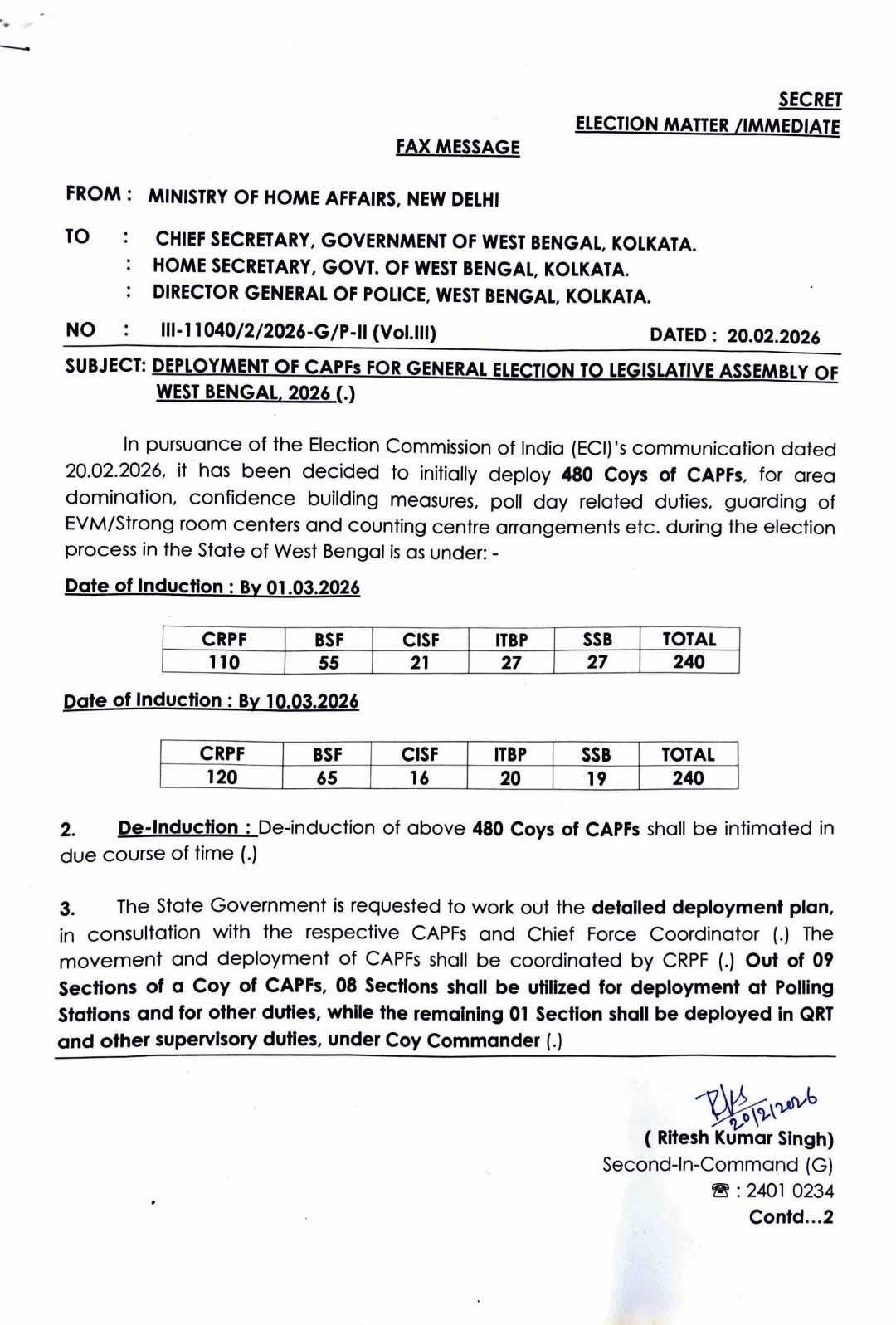 Central Force In West Bengal